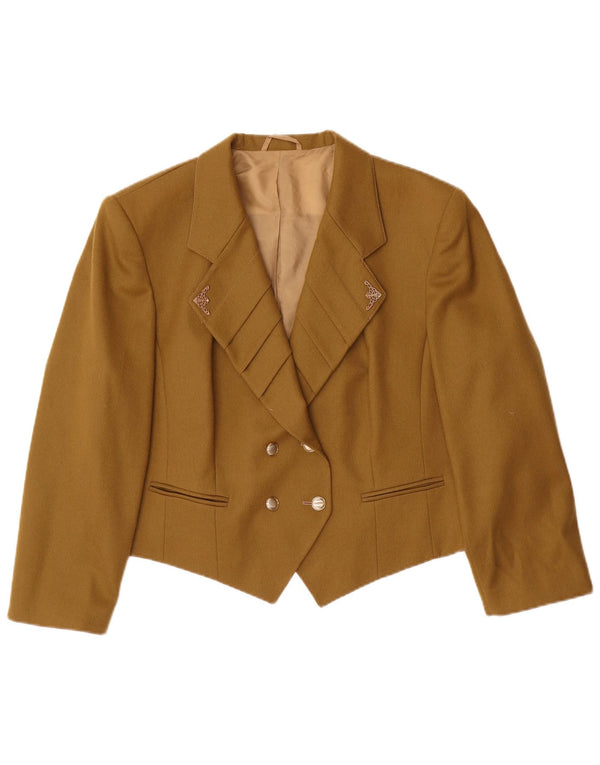 Jachetă Bolero Vintage pentru femei, cu mâneci 3/4, cu două piept, IT 46 Large Khaki