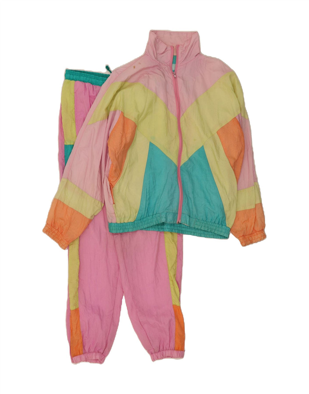 Trening complet supradimensionat pentru femei VINTAGE UK 14 Medium Pink Colorblock
