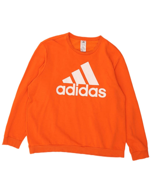 Hanorac grafic pentru bărbați Adidas Jumper 2XL bumbac portocaliu