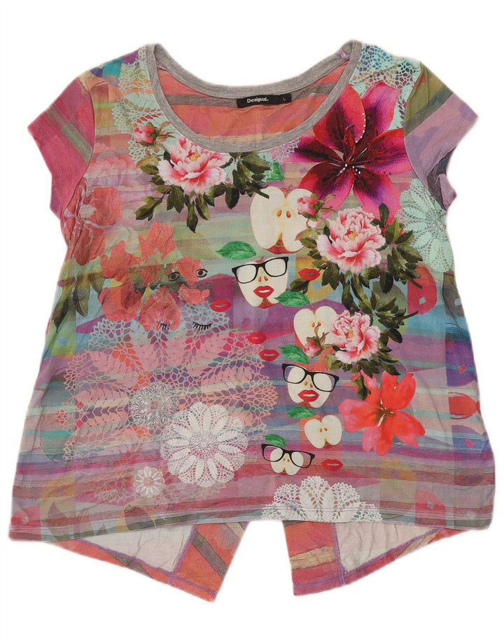 Bluză obișnuită pentru femei Desigual UK 16, mare, multicoloră, viscoză florală