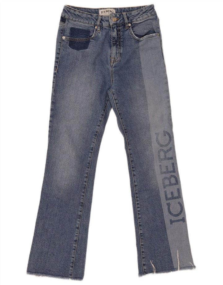 Blugi Iceberg pentru femei cu grafic bootcut W27 L28, bumbac color block, albastru