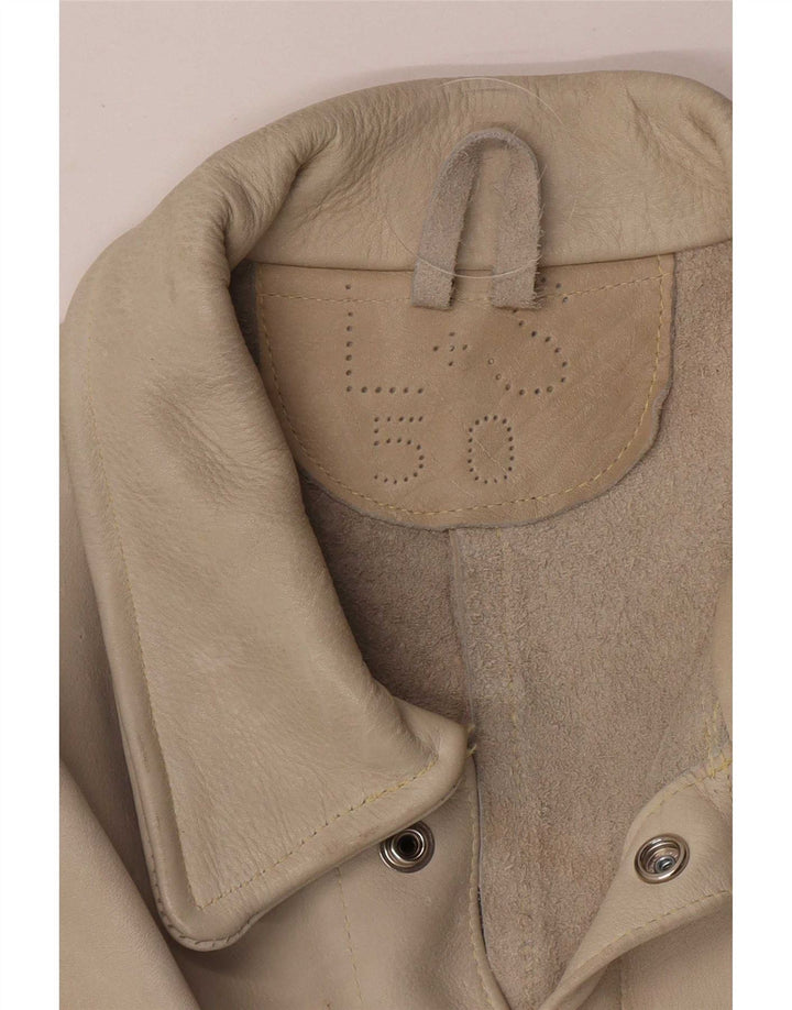 Jachetă Vintage pentru bărbați din piele intoarsa IT 50 Large Beige