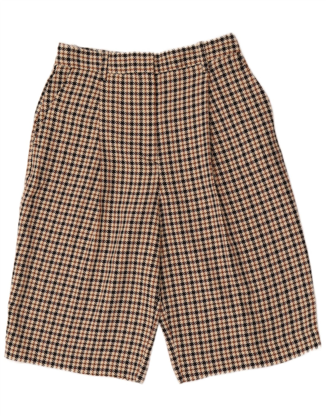 Pantaloni scurți chino pegged pentru femei Zara Medium W28 Brown Houndstooth Poliester