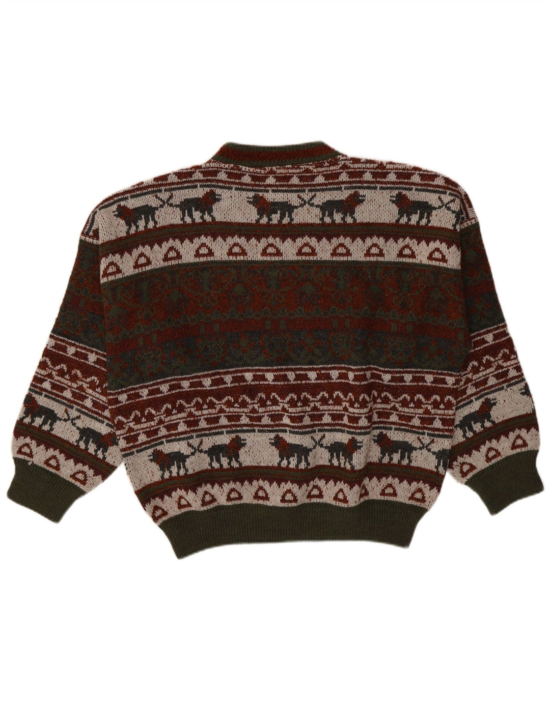 Pulover Vintage pentru bărbați cu gâtul turnat XL, multicolor, Fair Isle