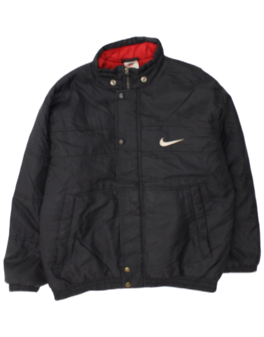 Jachetă căptușită cu grafică Nike pentru băieți 12-13 ani, mare, negru, nailon