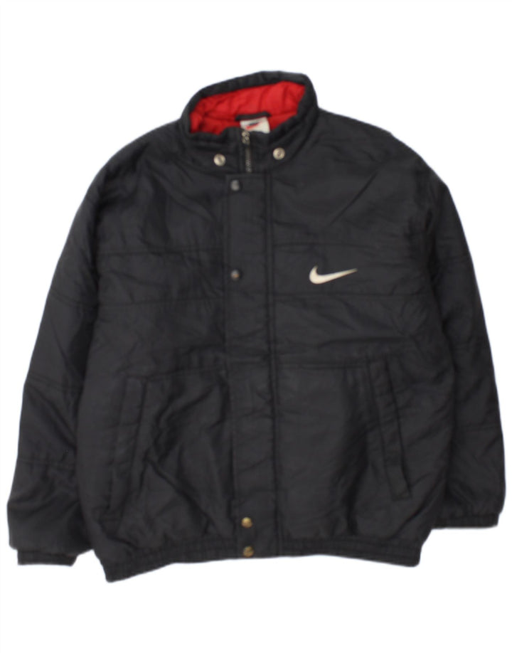 Jachetă căptușită cu grafică Nike pentru băieți 12-13 ani, mare, negru, nailon