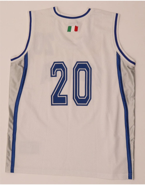 Vestă cu grafică Champion Boys Italia Top 15-16 ani 2XL Alb Colorblock