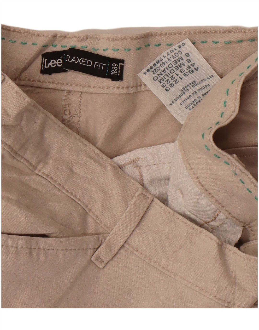 Pantaloni casual pentru femei Lee, cu croiala relaxată, US 8 Medium W30 L30, bej, bumbac