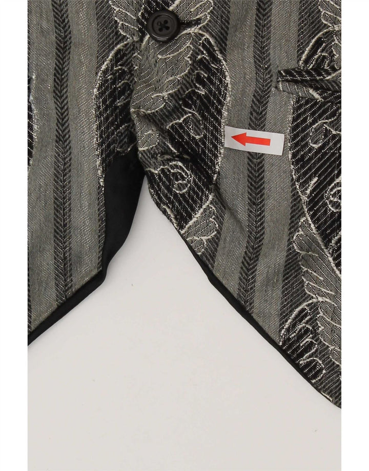 Vestă vintage pentru bărbați cu model abstract, raion mic, gri
