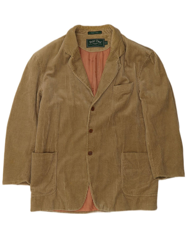 Partea a doua jachetă blazer pentru bărbați din velur cu 3 nasturi US 42 XL bumbac bej