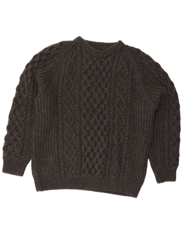 Pulover vintage pentru bărbați cu gât roșu, XL, gri