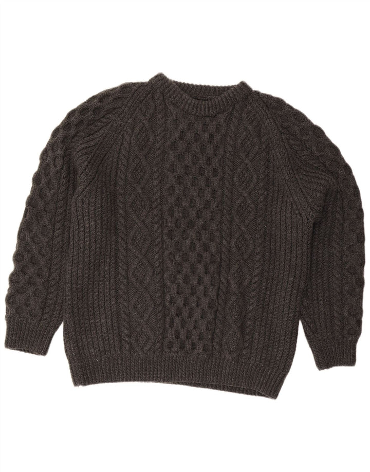 Pulover vintage pentru bărbați cu gât roșu, XL, gri
