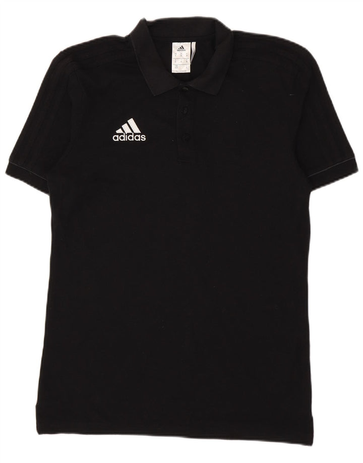 Tricou polo Adidas Climalite pentru bărbați, bumbac mediu negru