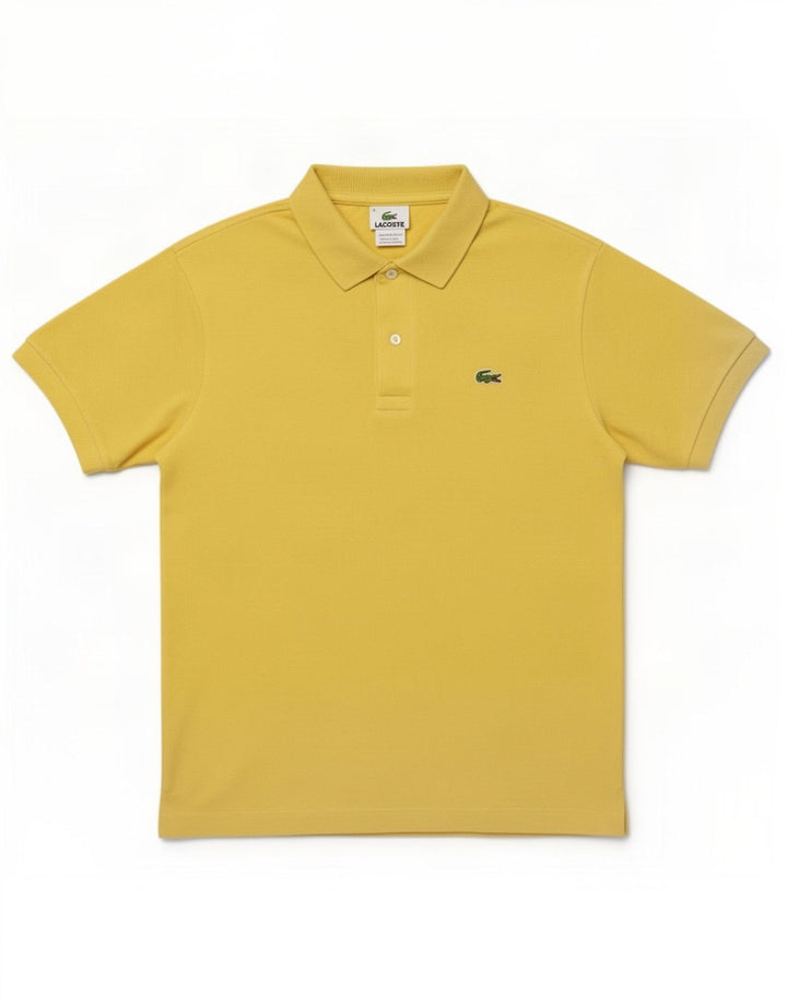 Tricou polo Lacoste pentru bărbați, mărimea 4, bumbac galben mediu