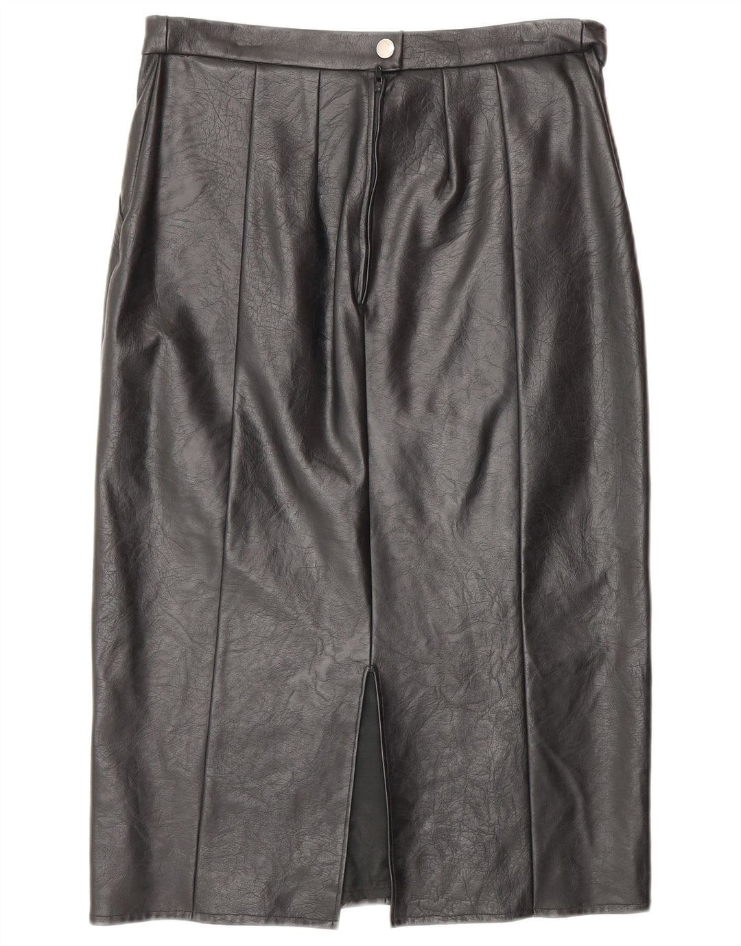 Fusta de piele pentru femei VINTAGE W28 Medium Black Leather