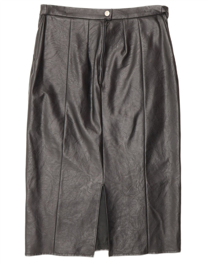 Fusta de piele pentru femei VINTAGE W28 Medium Black Leather