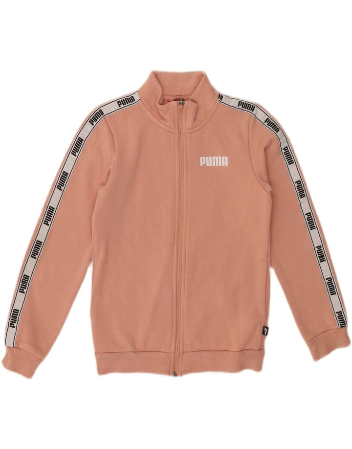 Jachetă PUMA pentru fete, cu grafică, 11-12 ani, bumbac roz