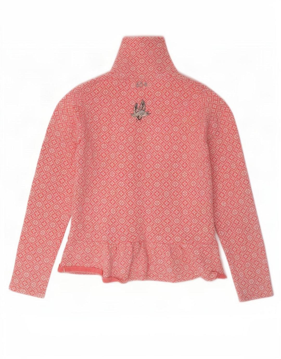 Pulover cardigan pentru femei Odd Molly Mărimea 2, bumbac geometric roz mediu