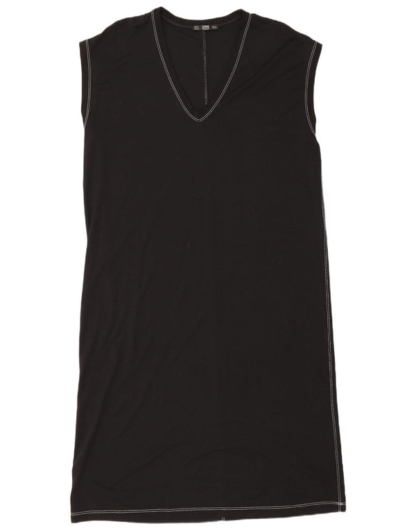 Rochie tricou supradimensionată fără mâneci Zara UK 10 Mic Negru