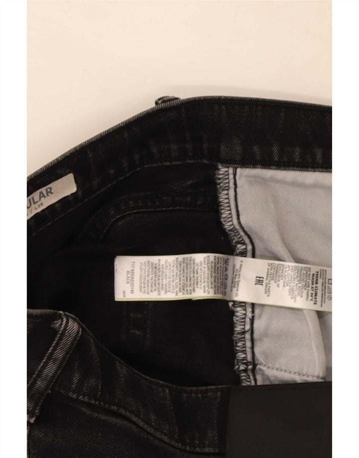 Blugi drepti pentru bărbați Marks & Spencer W36 L27 bumbac negru