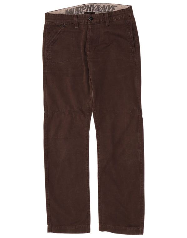 Murphy & Nye Mens Sailmakers Straight Trousers W33 L33 Brown Cotton
