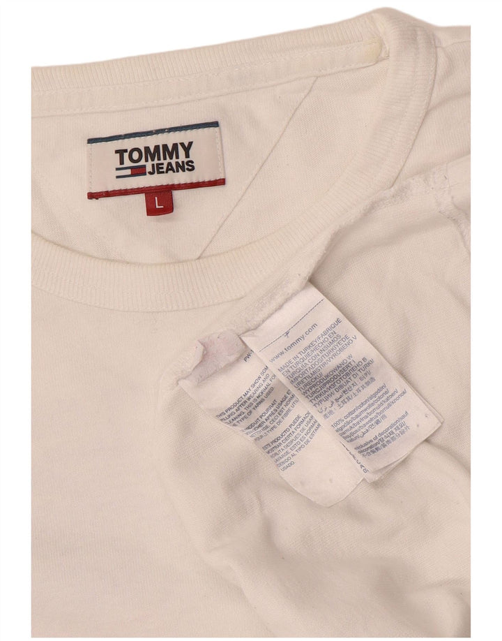 TOMMY HILFIGER Tricou grafic pentru bărbați Top mare din bumbac alb
