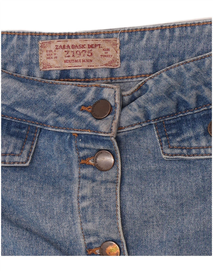 Fusta Denim Zara Femei Mic W28 Albastru