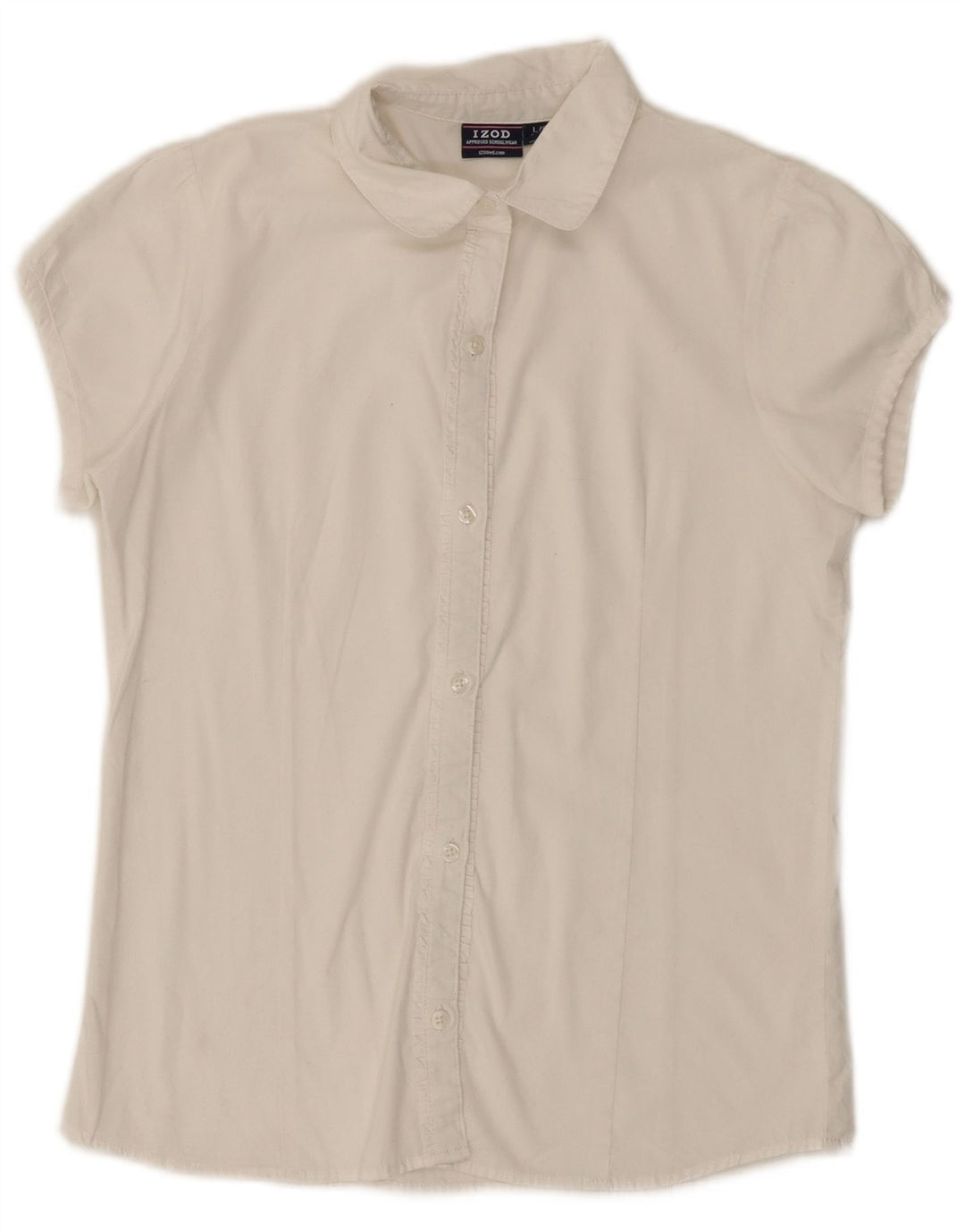 Bluză cămașă cu mânecă scurtă pentru fete IZOD, 14-15 ani, mare, albă