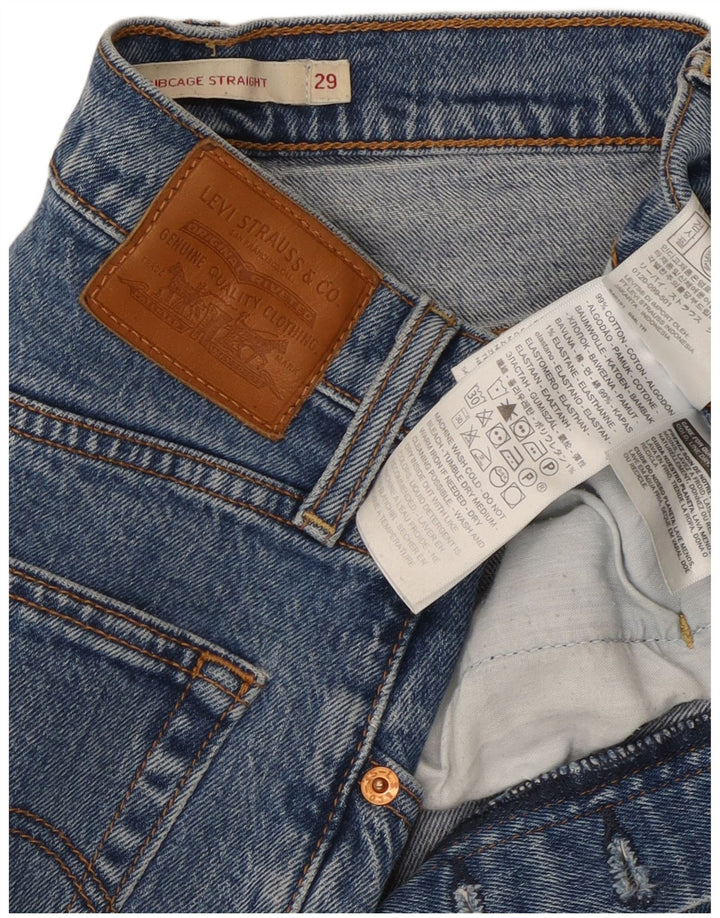 Blugi drepti pentru femei Levi's Ribcage W29 L28 Bumbac albastru