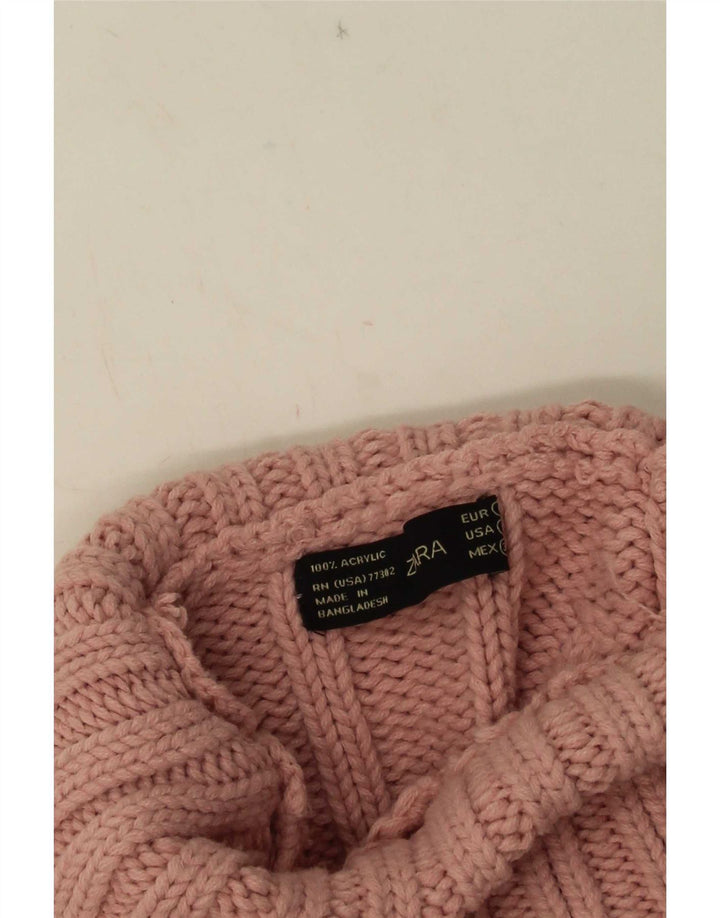 Pulover pentru femei cu gât rulat Zara UK 8 mic roz