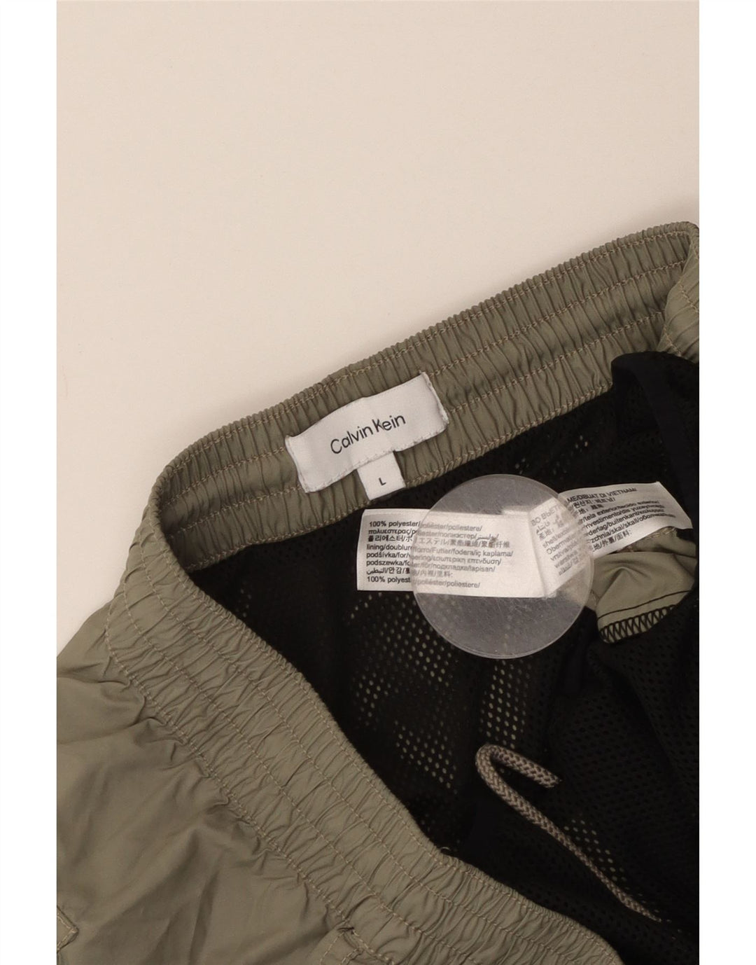 Pantaloni scurți de înot grafic Calvin Klein pentru bărbați, mari, kaki, color block