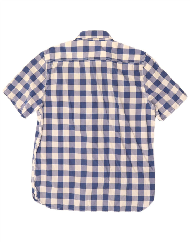 Cămașă Levi's pentru bărbați, cu mânecă scurtă, cu ajustare standard, din bumbac vichy albastru mediu
