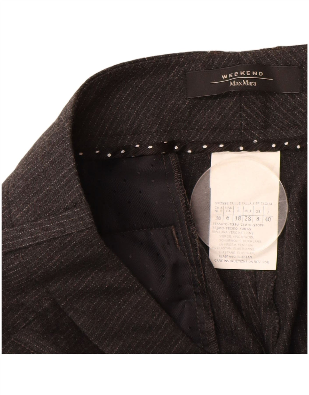 MAX MARA Pantaloni casual de weekend pentru femei UK 8 Small W28 L27 Gri Pinstripe