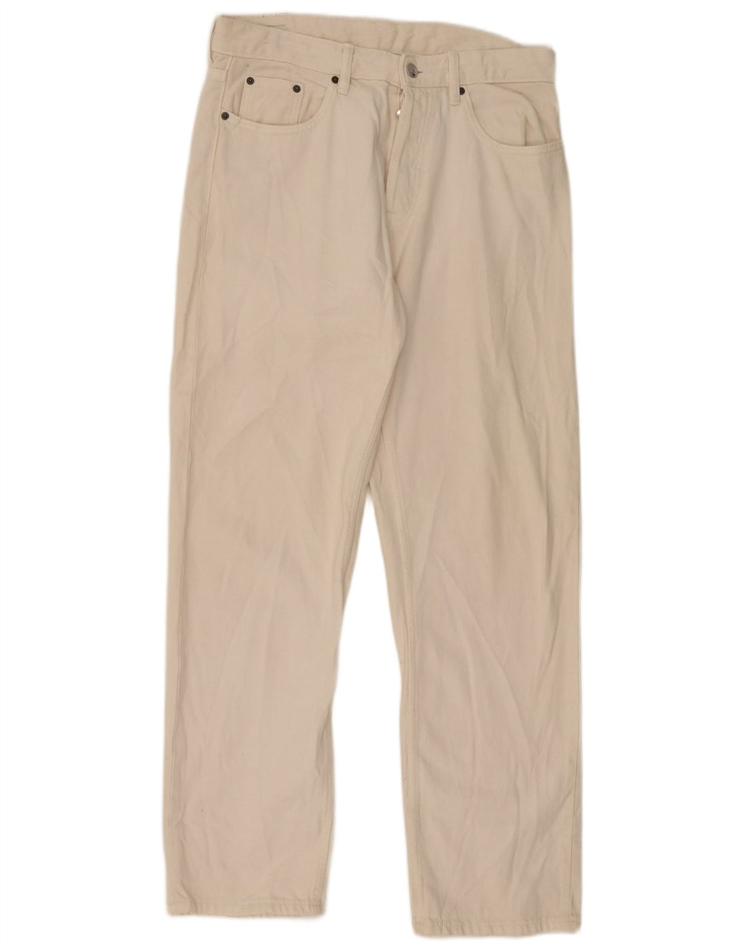 Blugi drepți pentru bărbați Zara EU 40 Medium L31 L32 Alb cadru