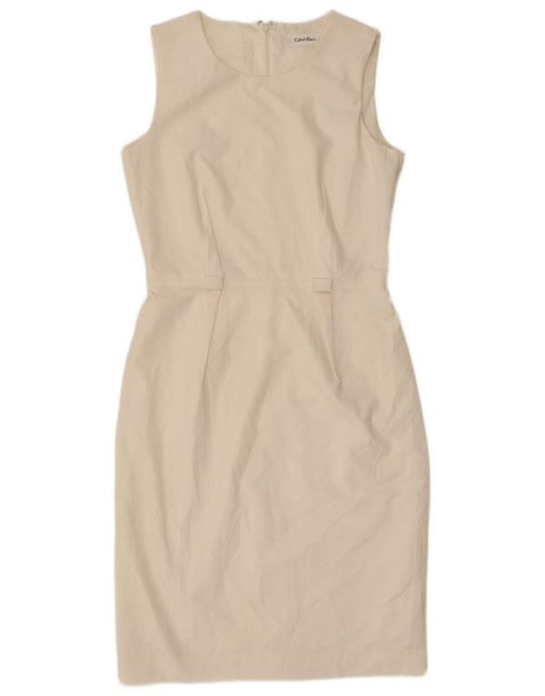 Rochie teacă fără mâneci pentru femei Calvin Klein US 4 Small Off White