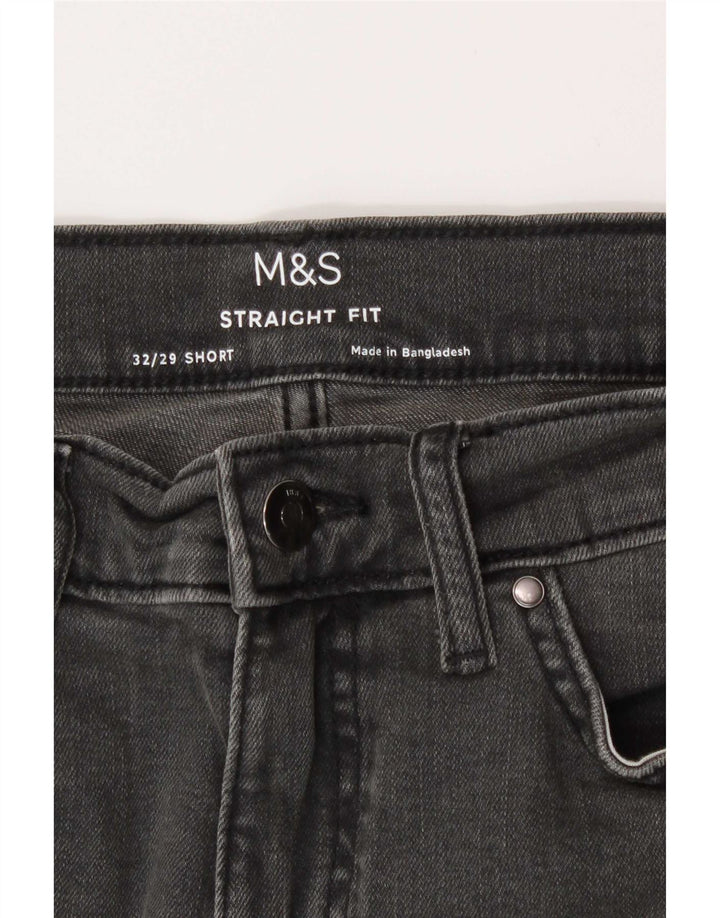 Blugi drepti pentru bărbați Marks & Spencer W32 L29 bumbac gri