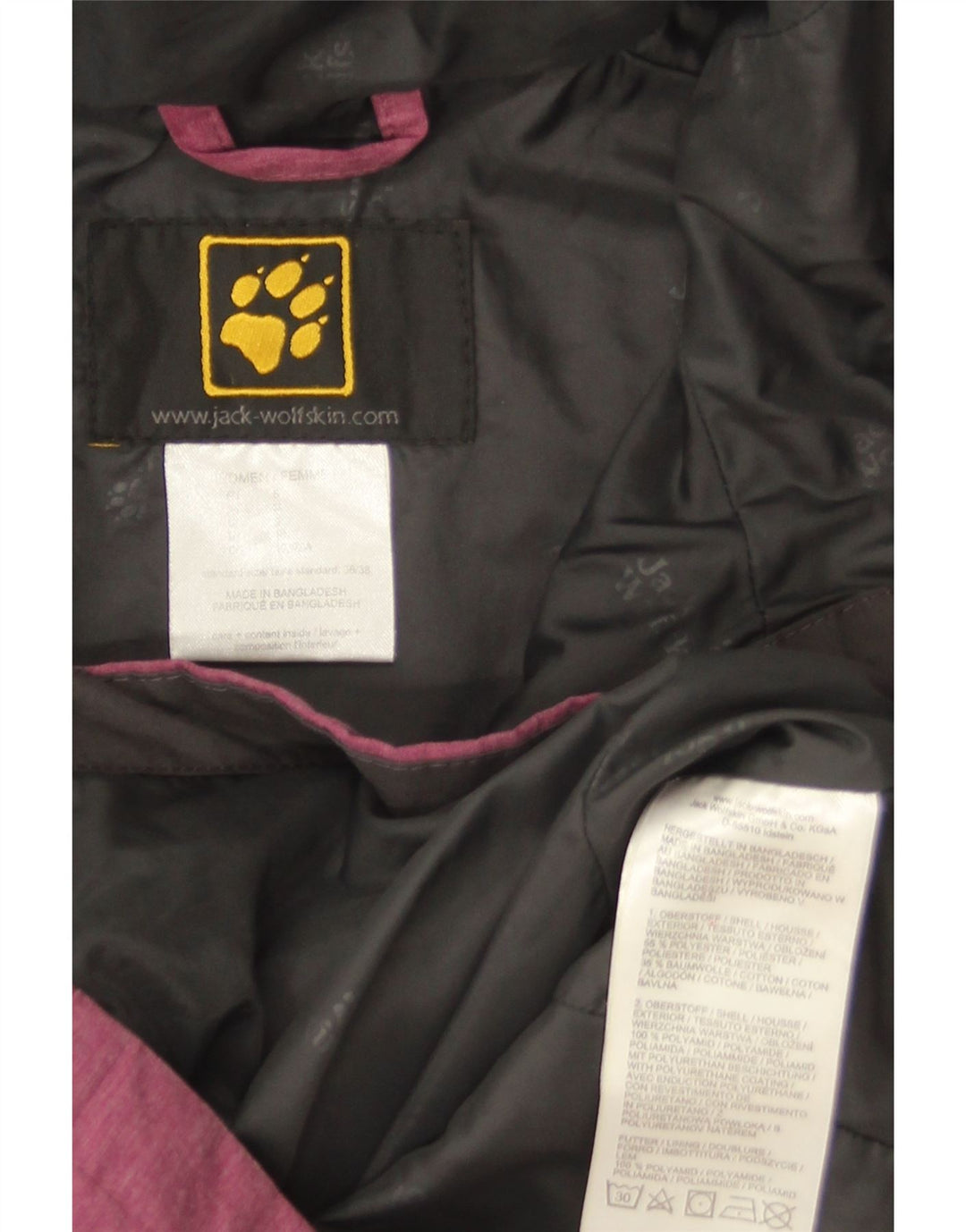 Jack Wolfskin jachetă de vânt pentru femei cu glugă, UK 10, poliester roz mic