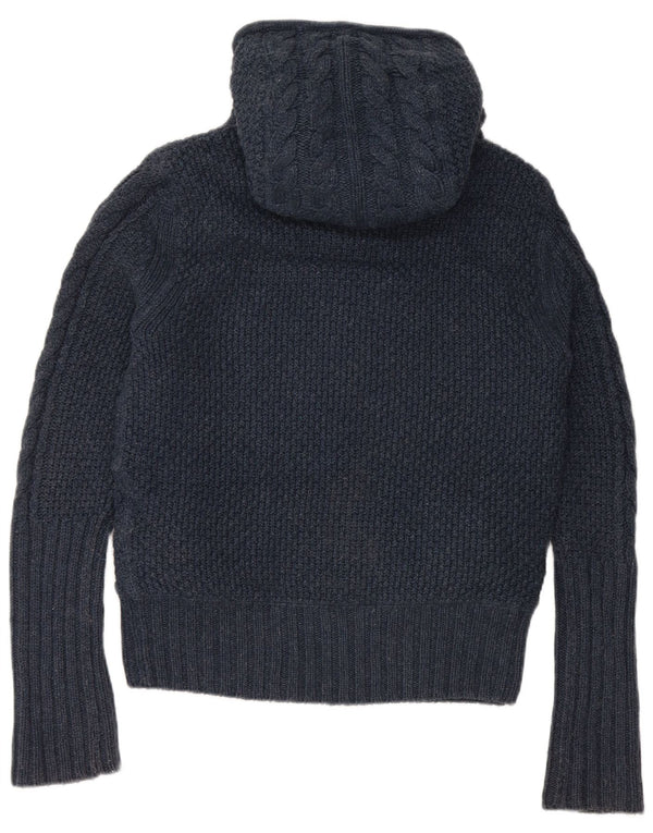 Pulover cardigan cu glugă Superdry pentru femei UK 14 Medium Bluemarin Blue Viscose