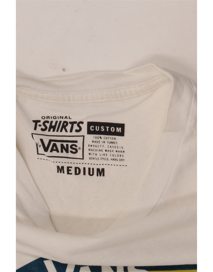 Tricou grafic personalizat VANS pentru bărbați Top din bumbac alb mediu