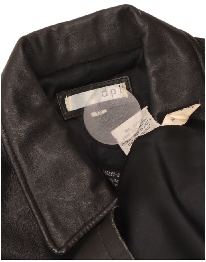 DPL Jachetă de piele pentru femei UK 12 Medium Black Leather