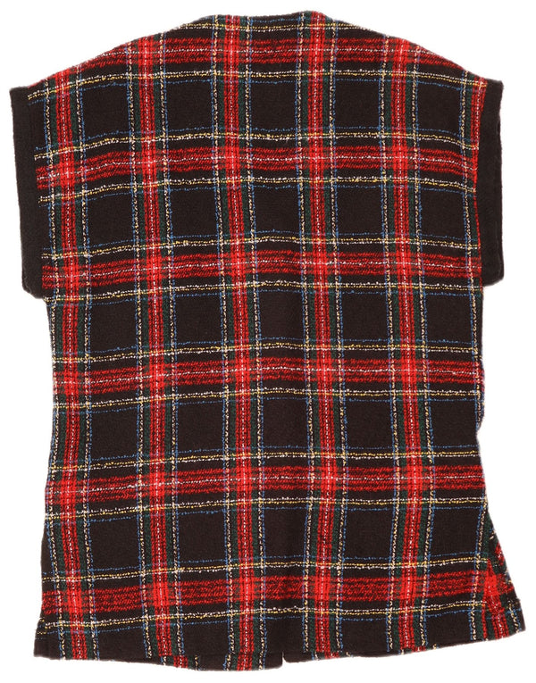 Jachetă pentru femei VINTAGE, supradimensionată, cu 4 nasturi, în carouri roșii mici UK 10