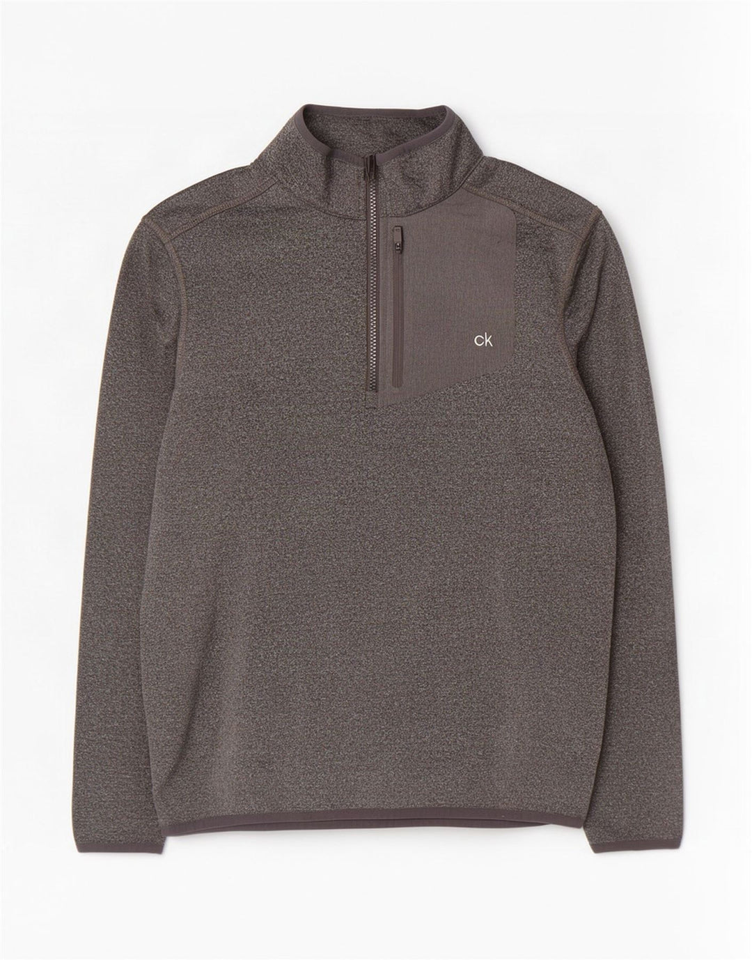 Trening Calvin Klein pentru bărbați, cu fermoar și gât, cu pulover, mic, gri, pete