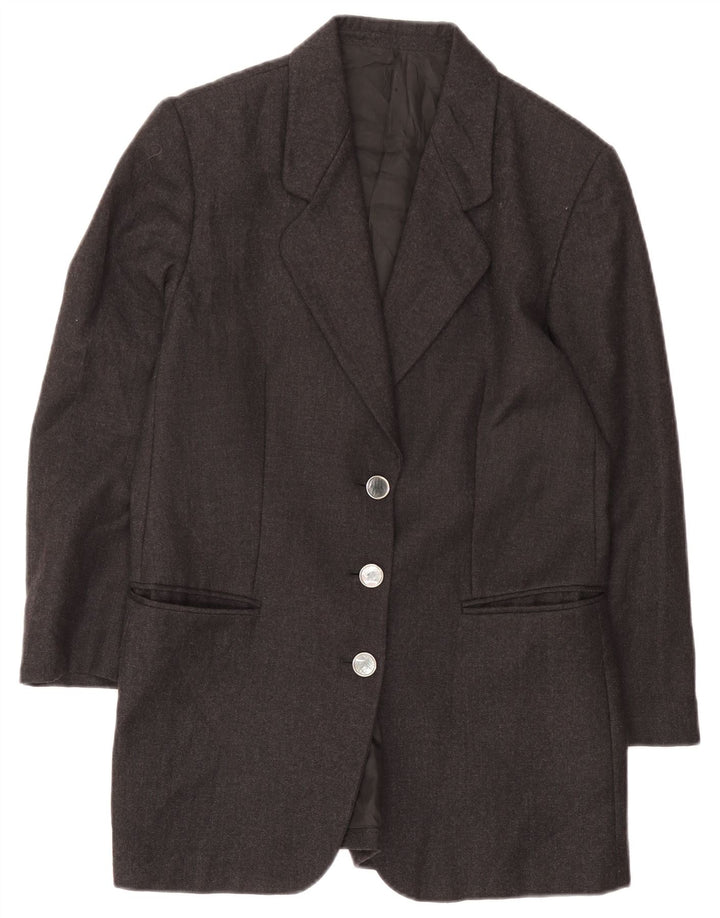 Jachetă vintage pentru femei cu paragate cu 3 nasturi, UK 14, gri mediu