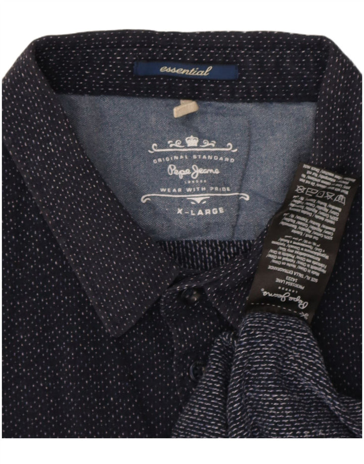 Cămașă pentru bărbați PEPE Jeans XL, albastru marine, bumbac cu pete