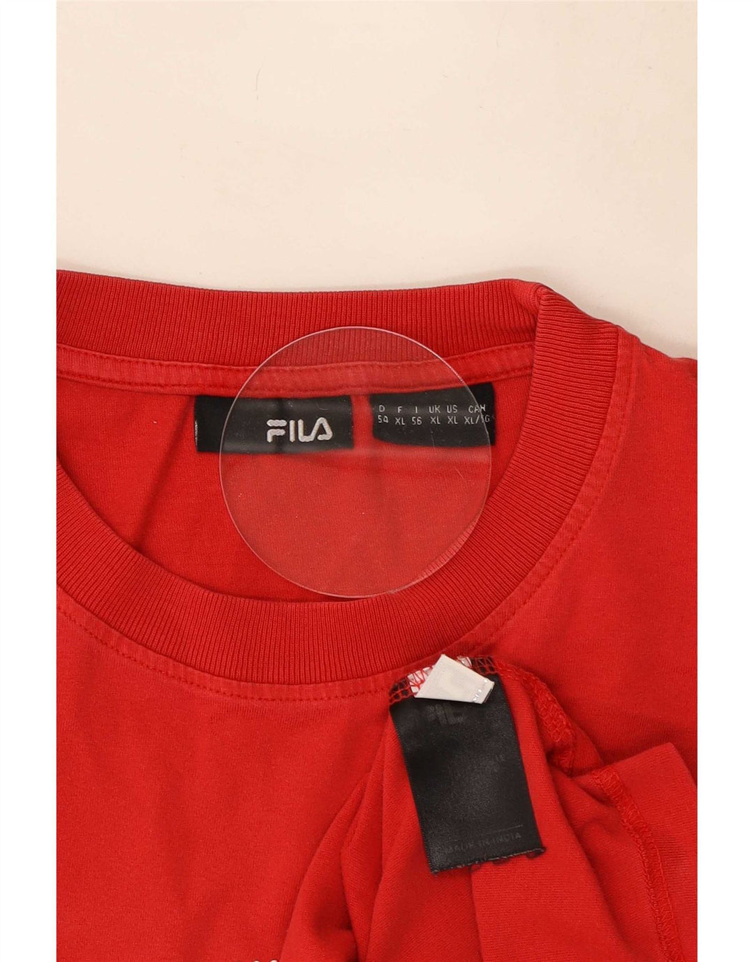 Tricou cu grafică pentru bărbați Fila Top XL Bumbac roșu