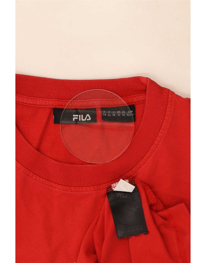 Tricou cu grafică pentru bărbați Fila Top XL Bumbac roșu