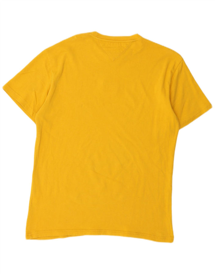 Tricou grafic Tommy Hilfiger pentru bărbați Top din bumbac galben mediu