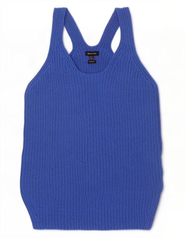 Massimo Dutti Femei Vest Tank Top UK 10 Small Blue