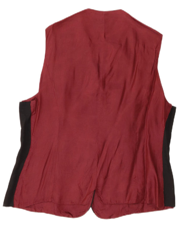 Vestă de damă vintage UK 16 mare Burgundy Paisley
