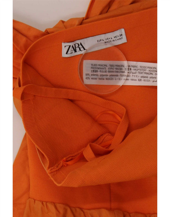 Top Crop pentru femei Zara UK 14 Poliamidă portocalie mare